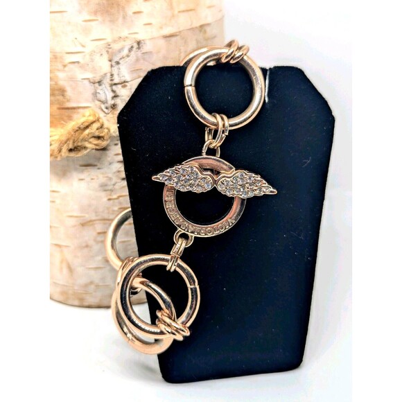 Victoria's Secret Rose Gold Large Circles Wings Toggle Bracelet - Picture 1 of 4